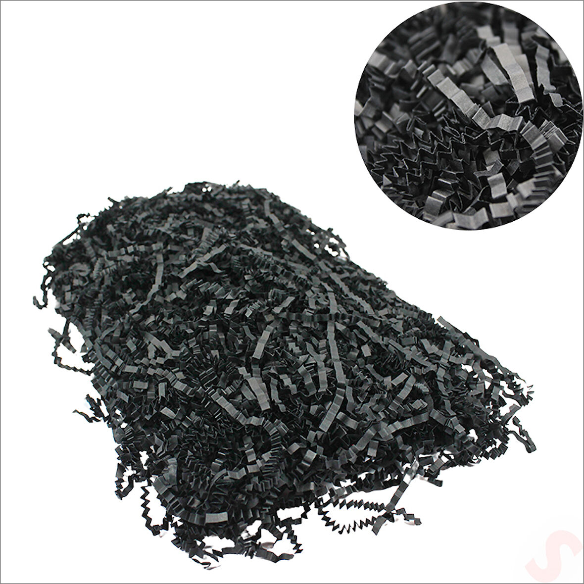 Zikzak Kırpıntı Kağıt Paketleme Dolgu Malzemesi, 50 gr - Siyah