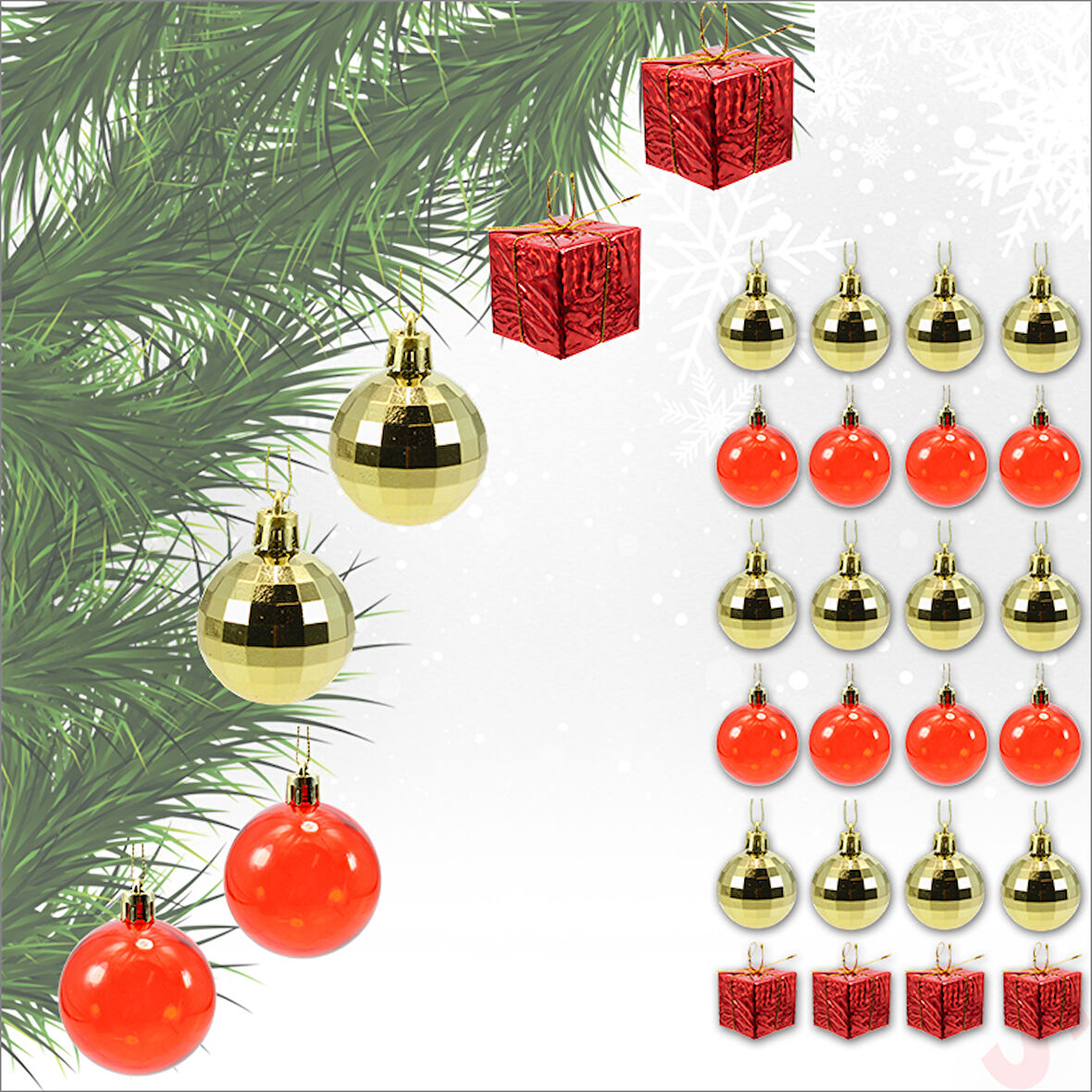 Yılbaşı Ağacı Lüks SüSLeme Seti, 4cm x 24 Parça