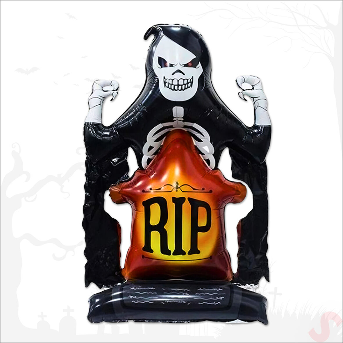 Halloween Mezar Taşı RIP Folyo Balon, 122 cm x 76 cm
