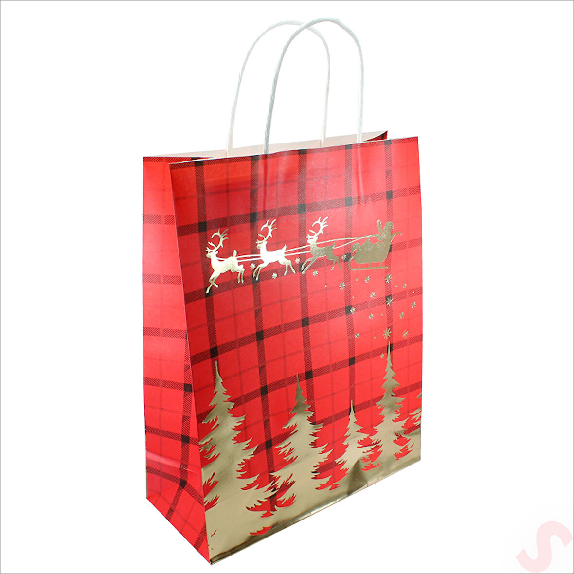 Kırmızı Kraft Karton Çanta, 31 x 25 x 10 cm - 1 Adet