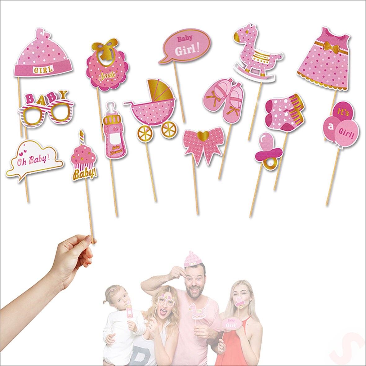 Baby Girl Konuşma Balonu Seti, 15 Parça