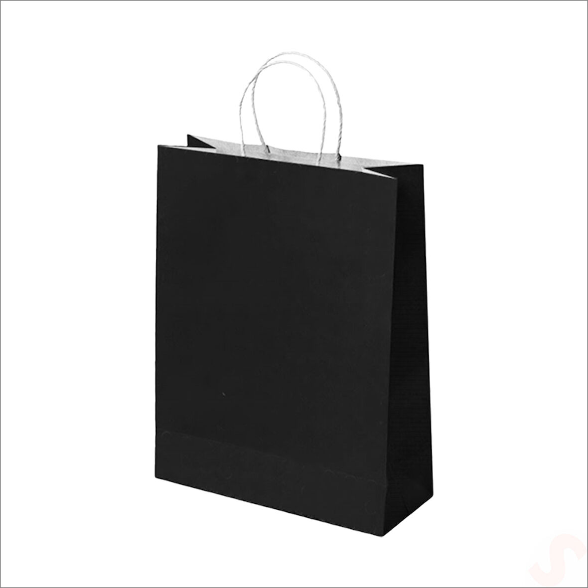 Büküm Saplı Kraft Çanta 42 x 31 x 12 cm, Siyah - 1 Adet