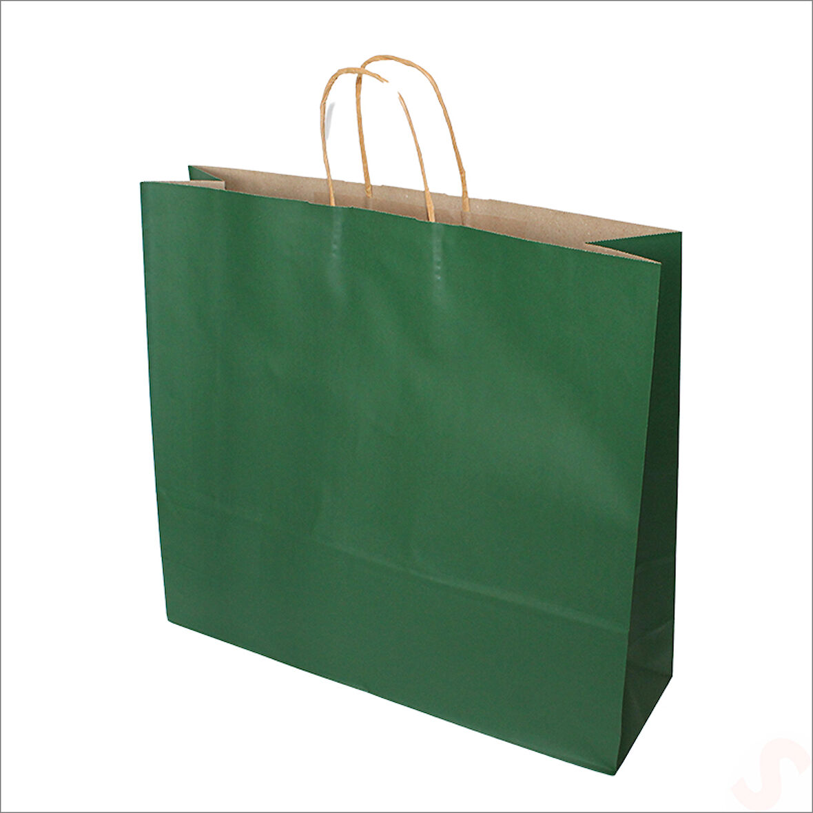 Büküm Saplı Kraft Çanta 40 x 44 x 13 cm, Yeşil - 1 Adet