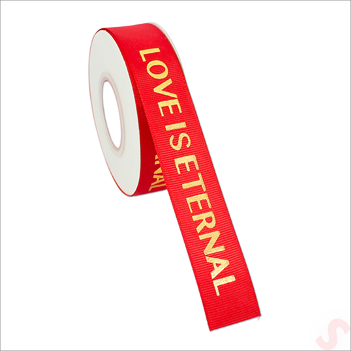 Grogren Kurdele Eternal Altın Baskılı, 2,5cm x 23mt - Kırmızı