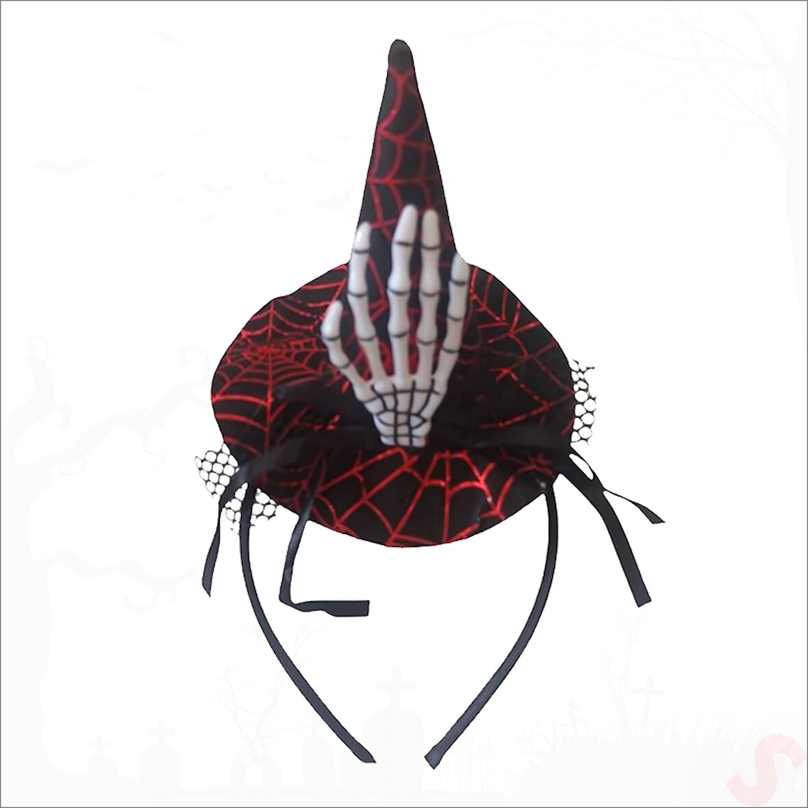 İskelet Elli Cadı Şapkası Taç