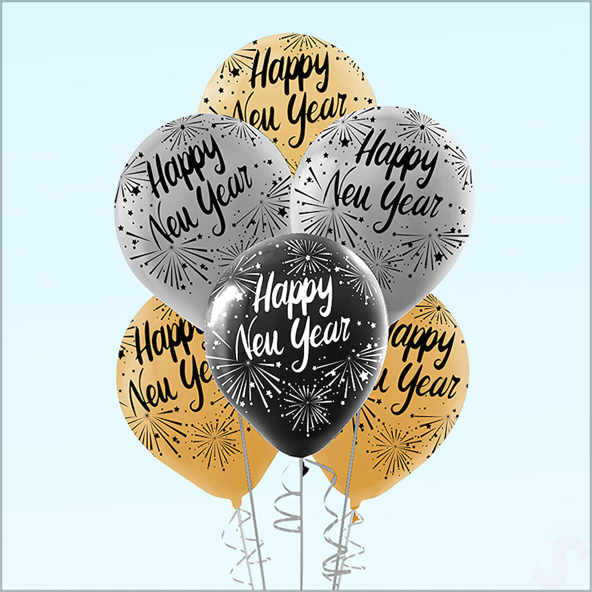 Happy New Year Yılbaşı Balonu, 30cm x 6 Adet