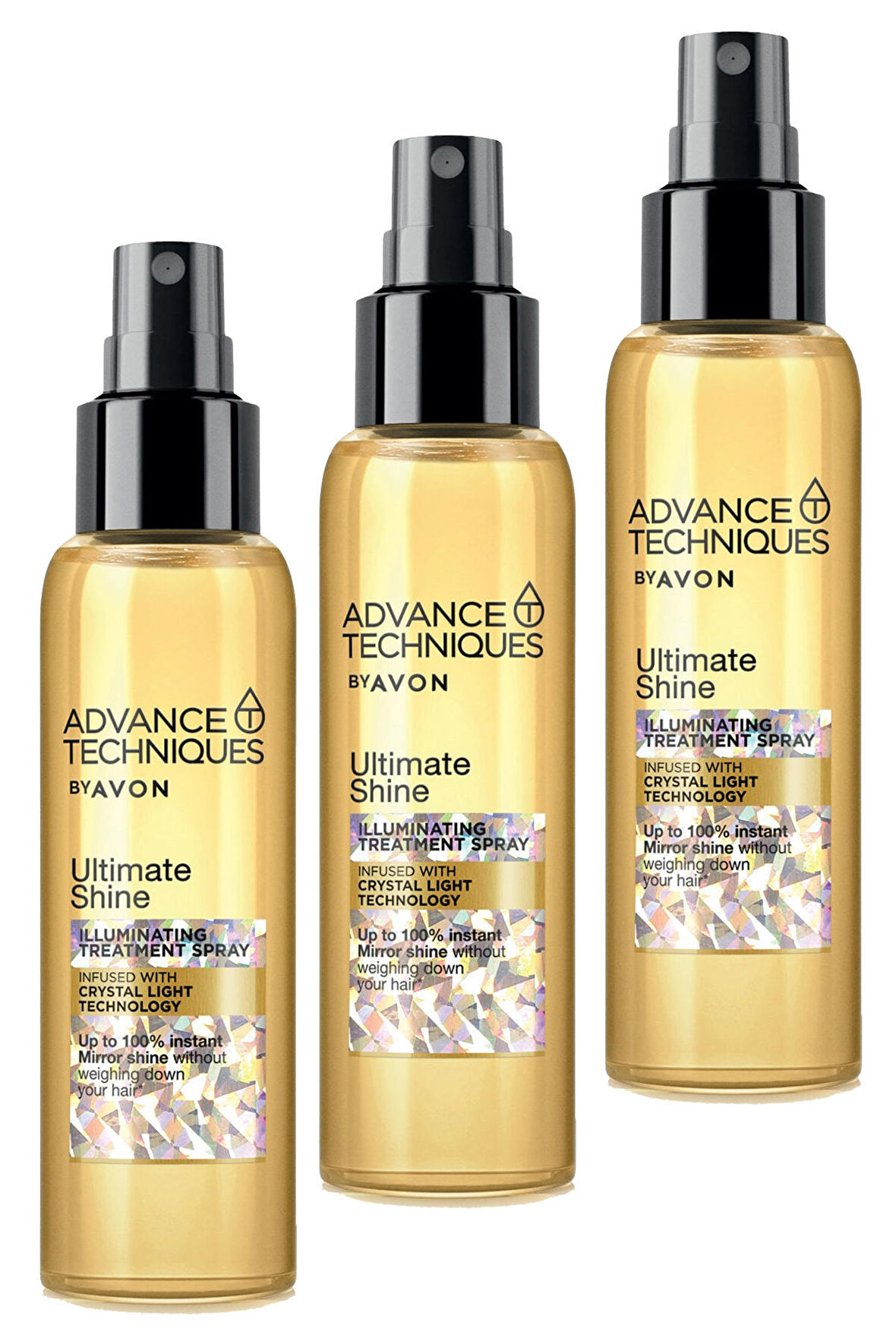 Avon Advance Techniques Ultimate Shine Illuminating Treatment Spray 100 Ml. Üçlü Set