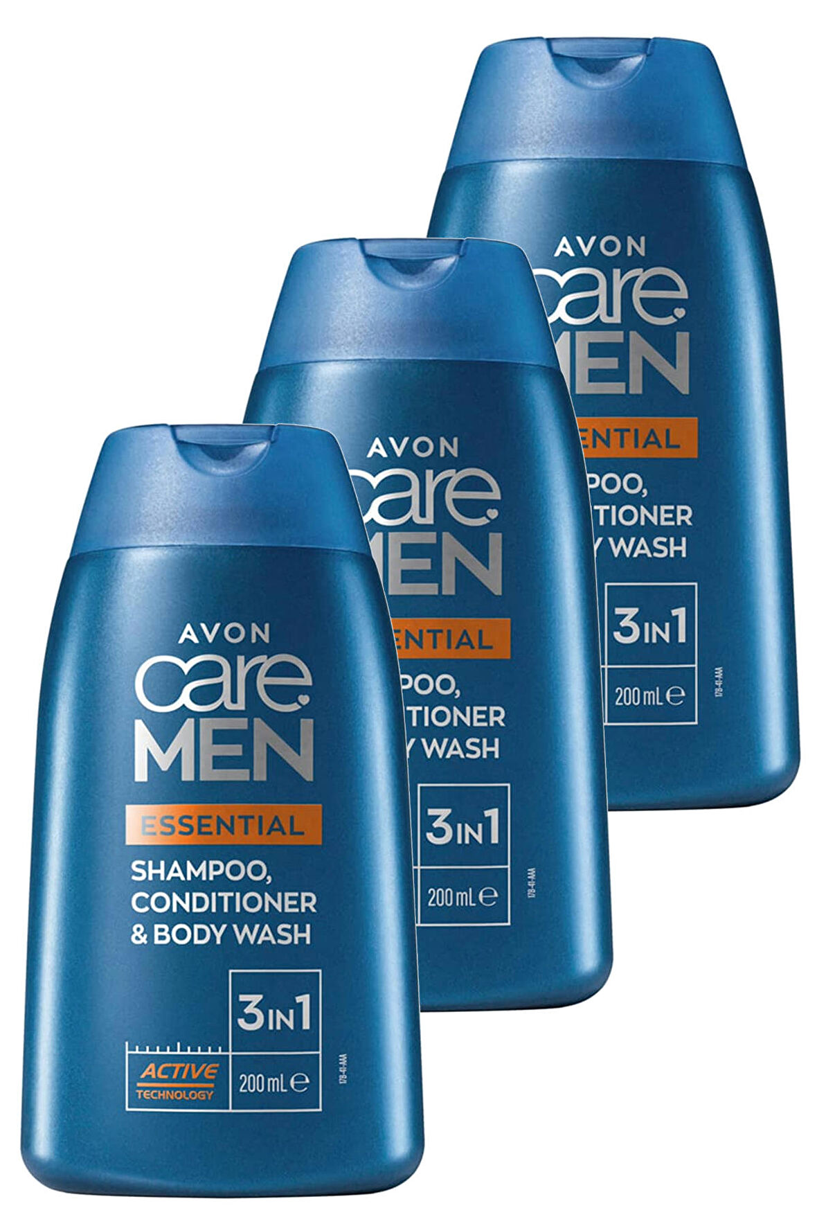 Avon Care Men Essential 3’ü 1 arada Sampuan, Bakım Kremi ve Dus Jeli 200 Ml. Üçlü Set