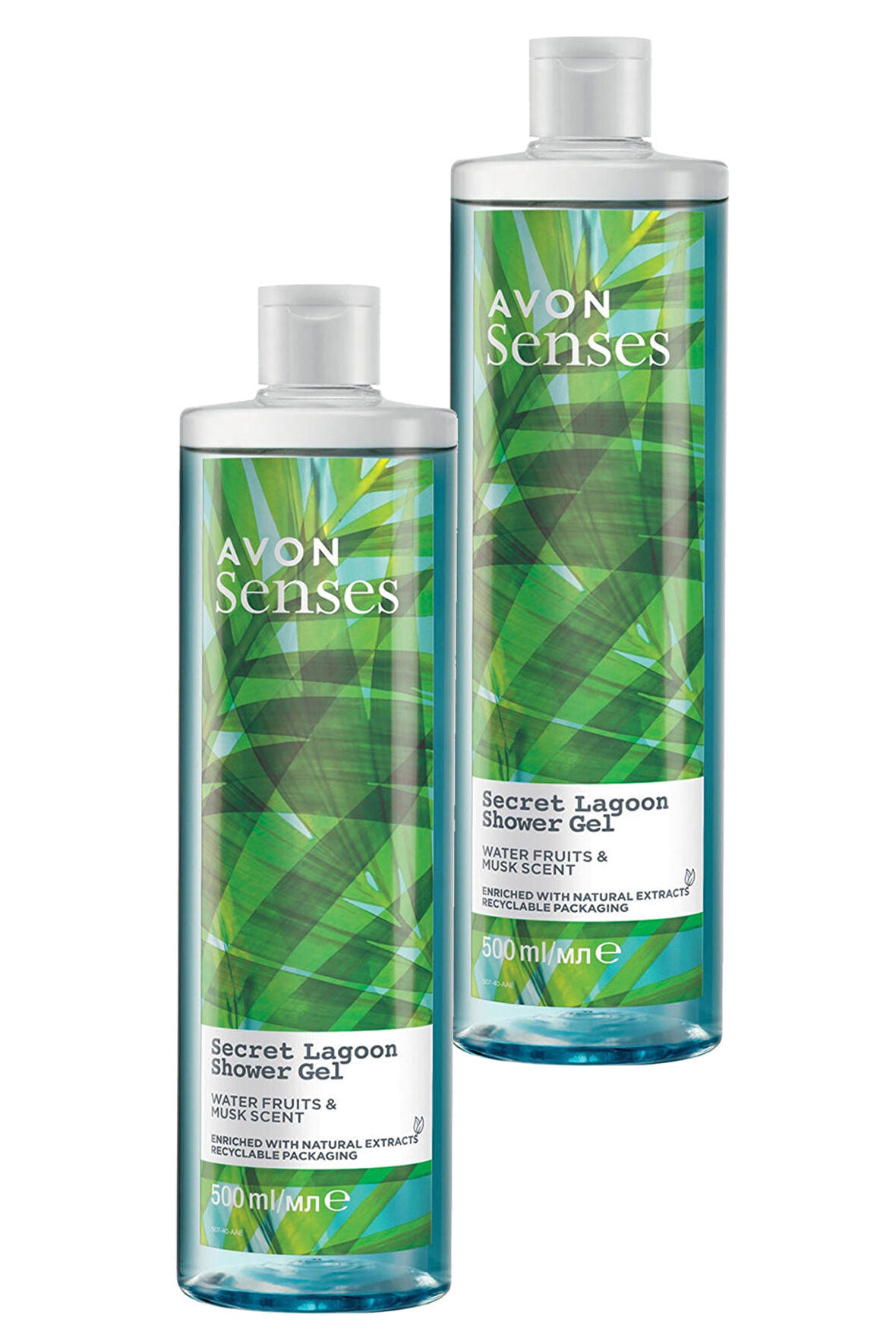 Avon Senses Secret Lagoon Su Meymeleri ve Misk Kokulu Duş Jeli 500 Ml. İkili Set
