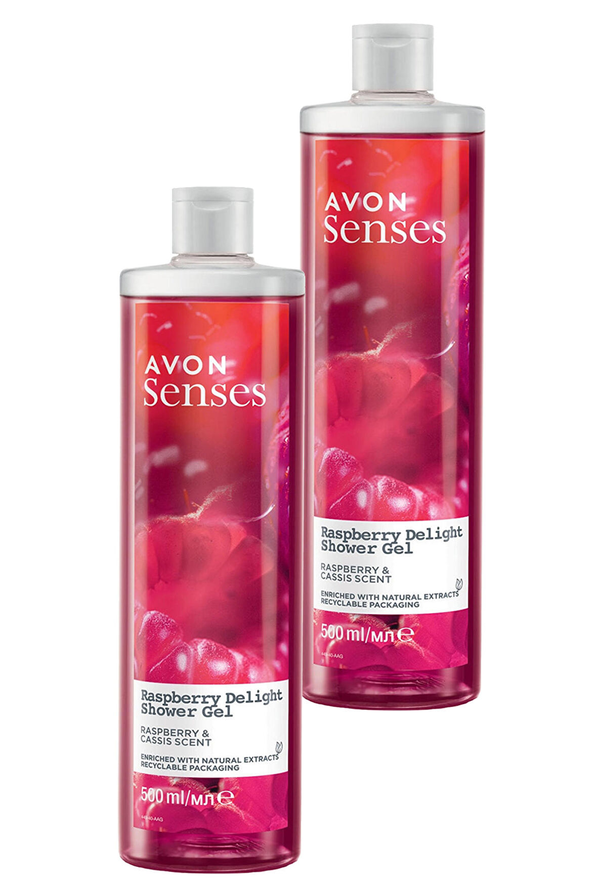 Avon Senses Rapsberry Delight Frambuaz ve Frenk Üzümü Kokulu Duş Jeli 500 Ml. İkili Set