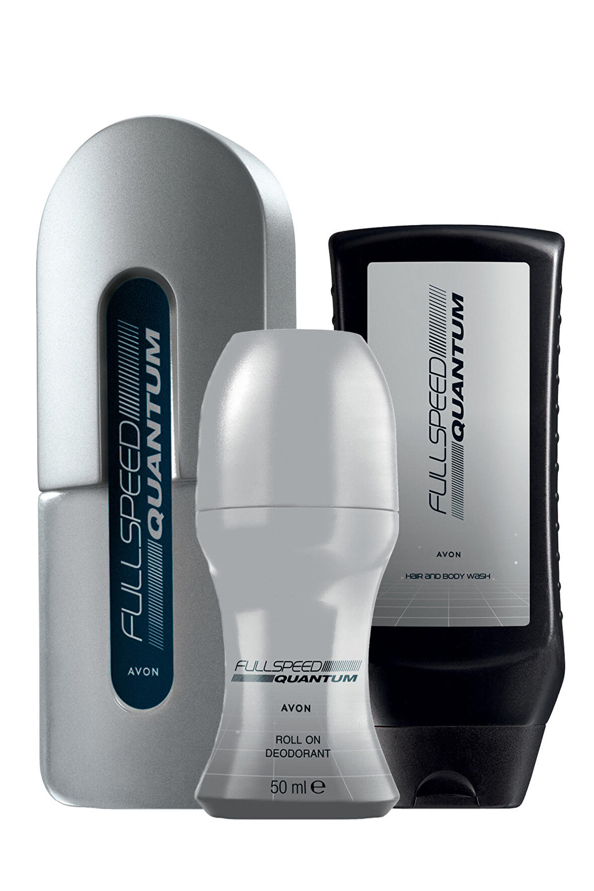 Avon Full Speed Quantum Erkek Parfüm Rollon Saç Vücut Şampuanı Paketi