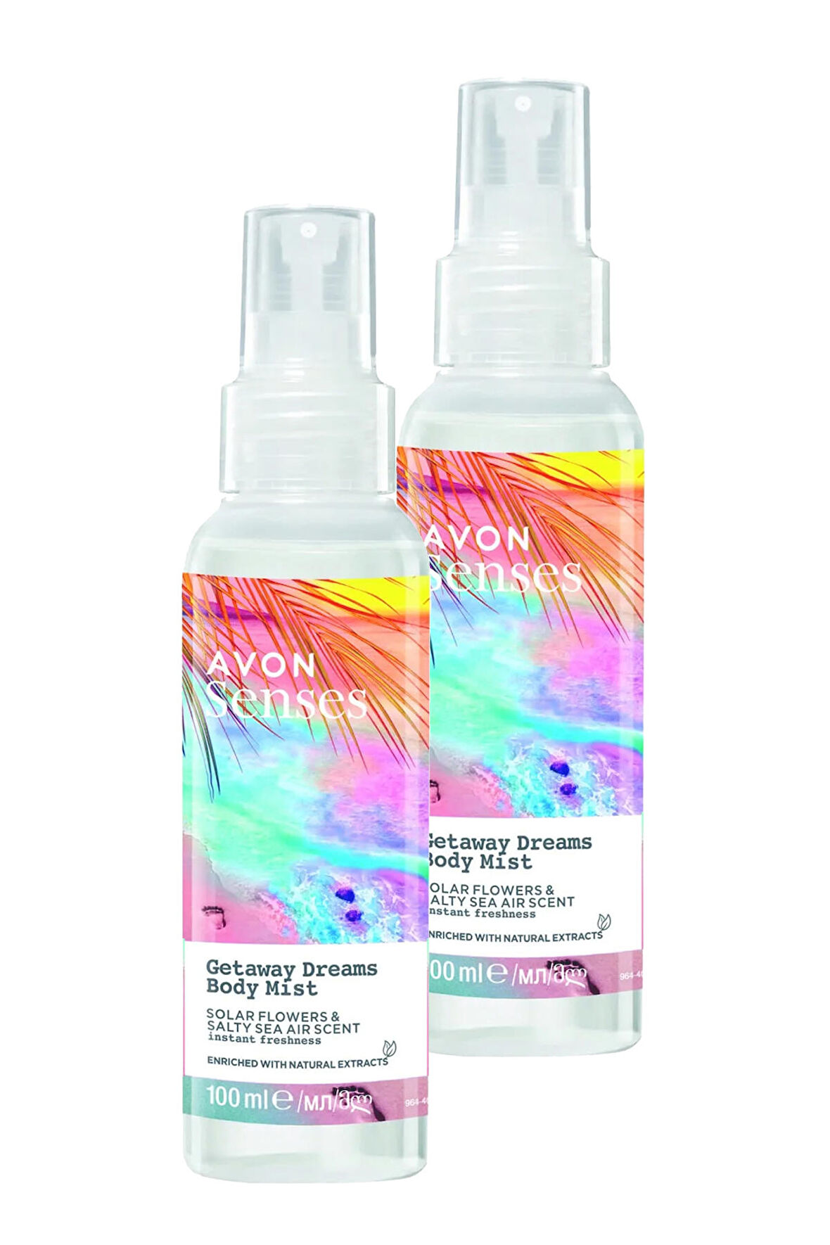 Avon Senses Getaway Dreams Deniz Tuzu ve Güneş Çiçeği Kokulu Vücut Spreyi 100 Ml. İkili Set