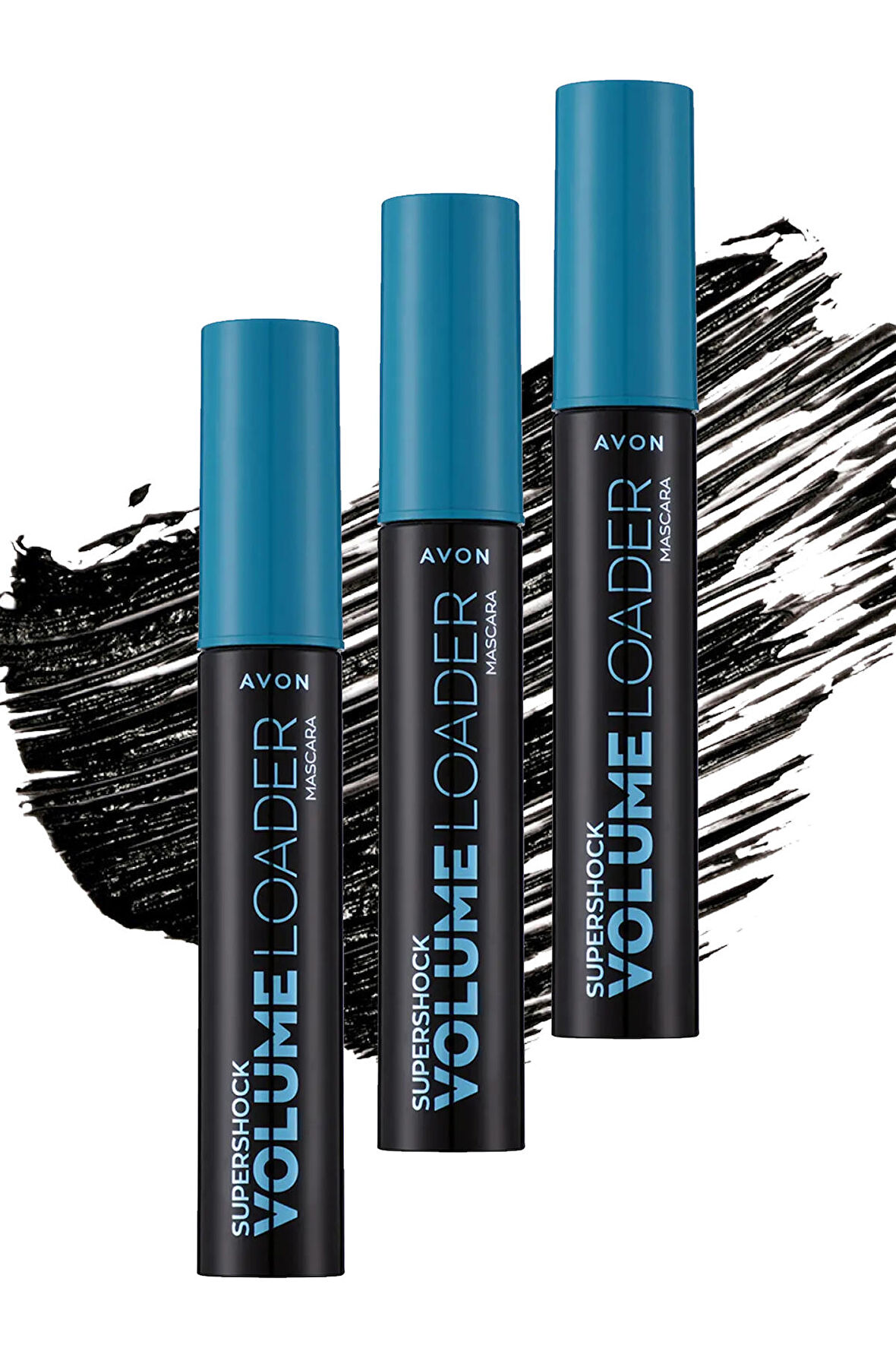 Avon Supershock Volume Loader Maskara 10 Ml. Blackest Black Üçlü Set
