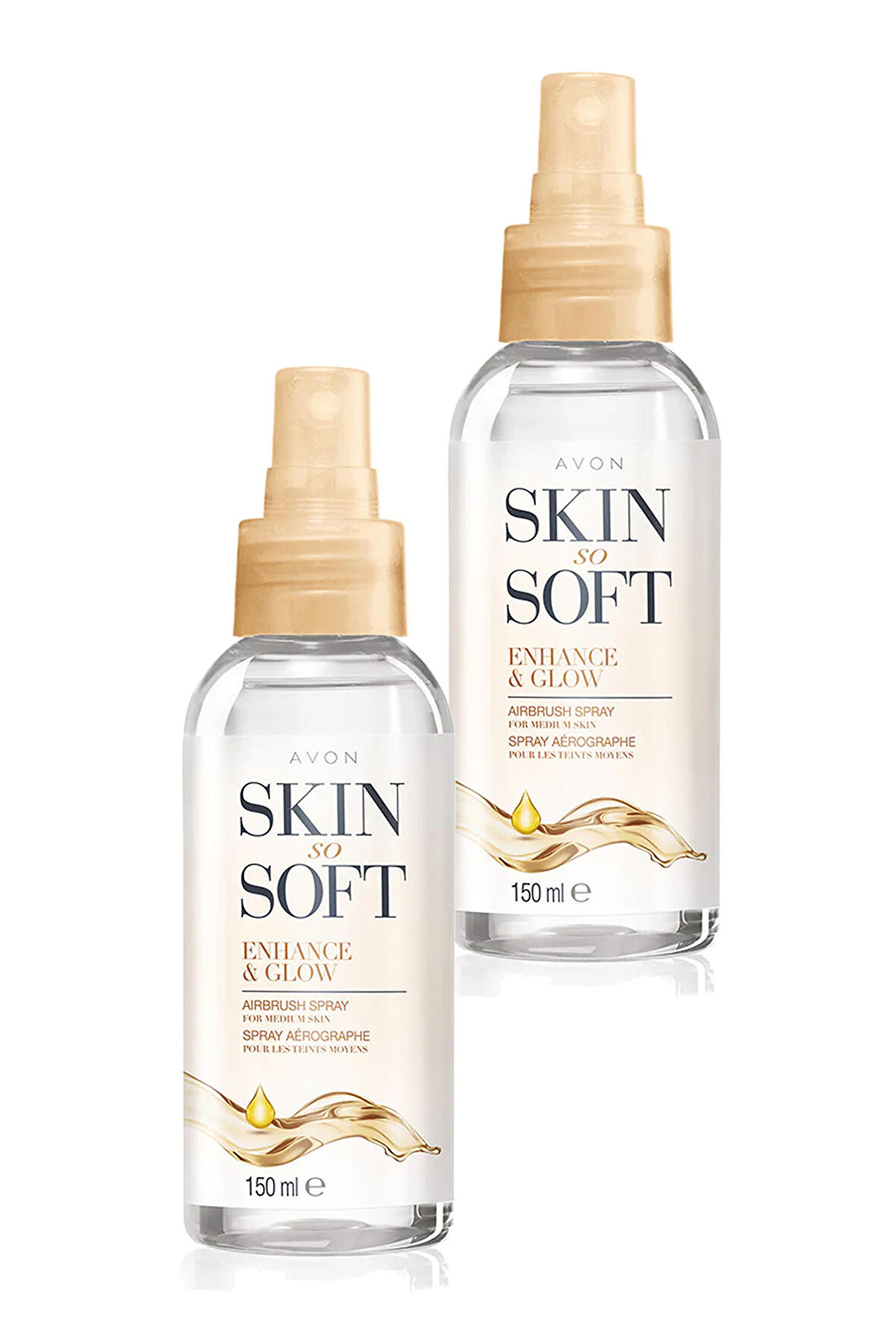 Avon Skin So Soft Enhance & Glow Nemlendirici Sprey Vücut Yağı 150 Ml. İkili Set