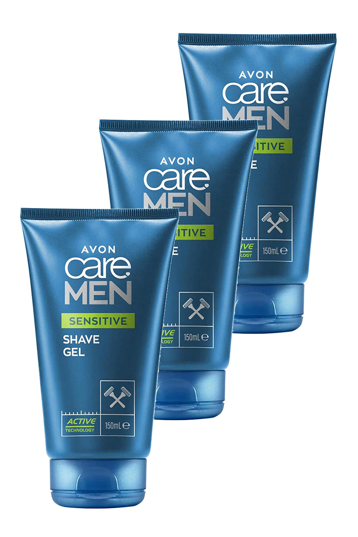 Avon Care Men Sensitive Papatya ve Aloe Özü İçeren Tıraş Jeli 150 Ml. Üçlü Set