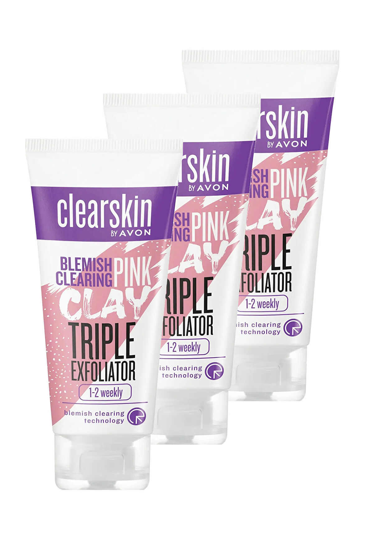 Avon Clearskin Leke Karşıtı 3'ü 1 Arada Pembe Kil Scrub 75 Ml. Üçlü Set