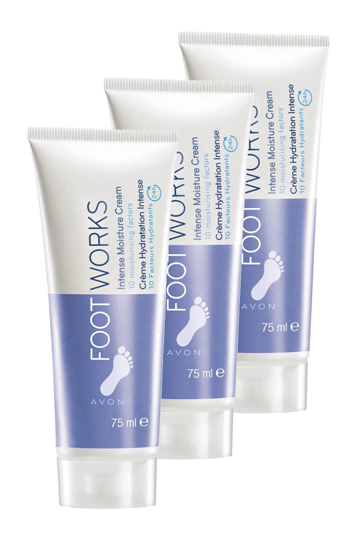 Avon Foot Works Yoğun Nemlendirici Ayak Kremi 75 Ml. Üçlü Set