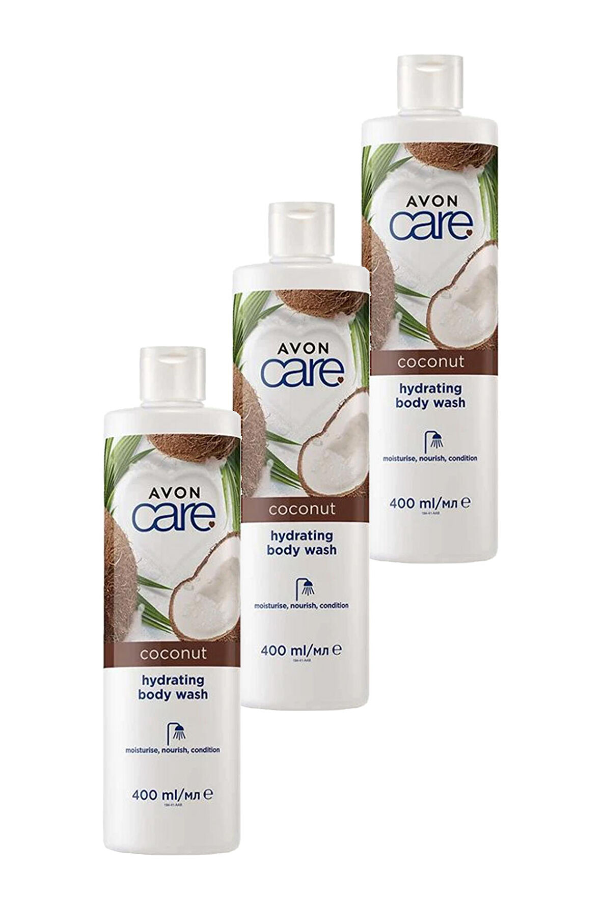 Avon Care Coconut Hindistan Cevizi Nemlendirici Duş Jeli 400 Ml. Üçlü Set