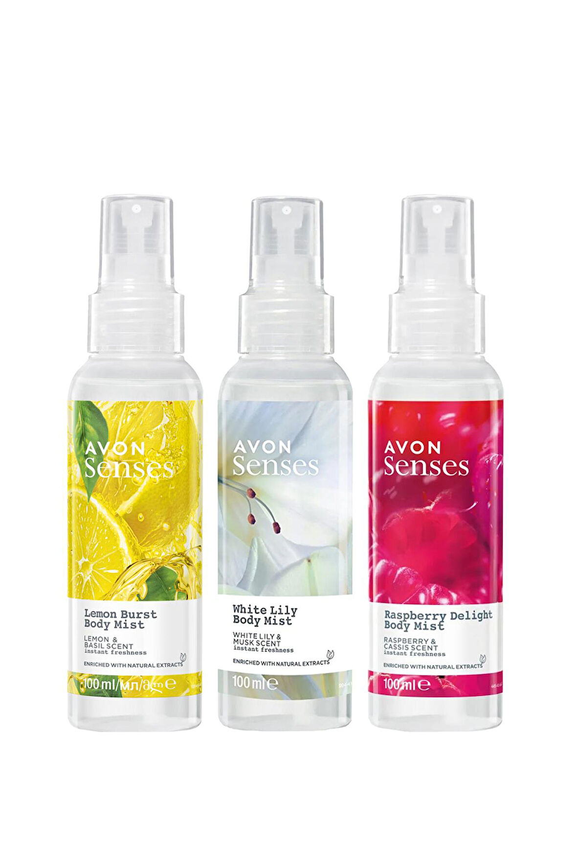 Senses Raspberry Delight Lemon Burst ve White Lily Vücut Spreyi Paketi