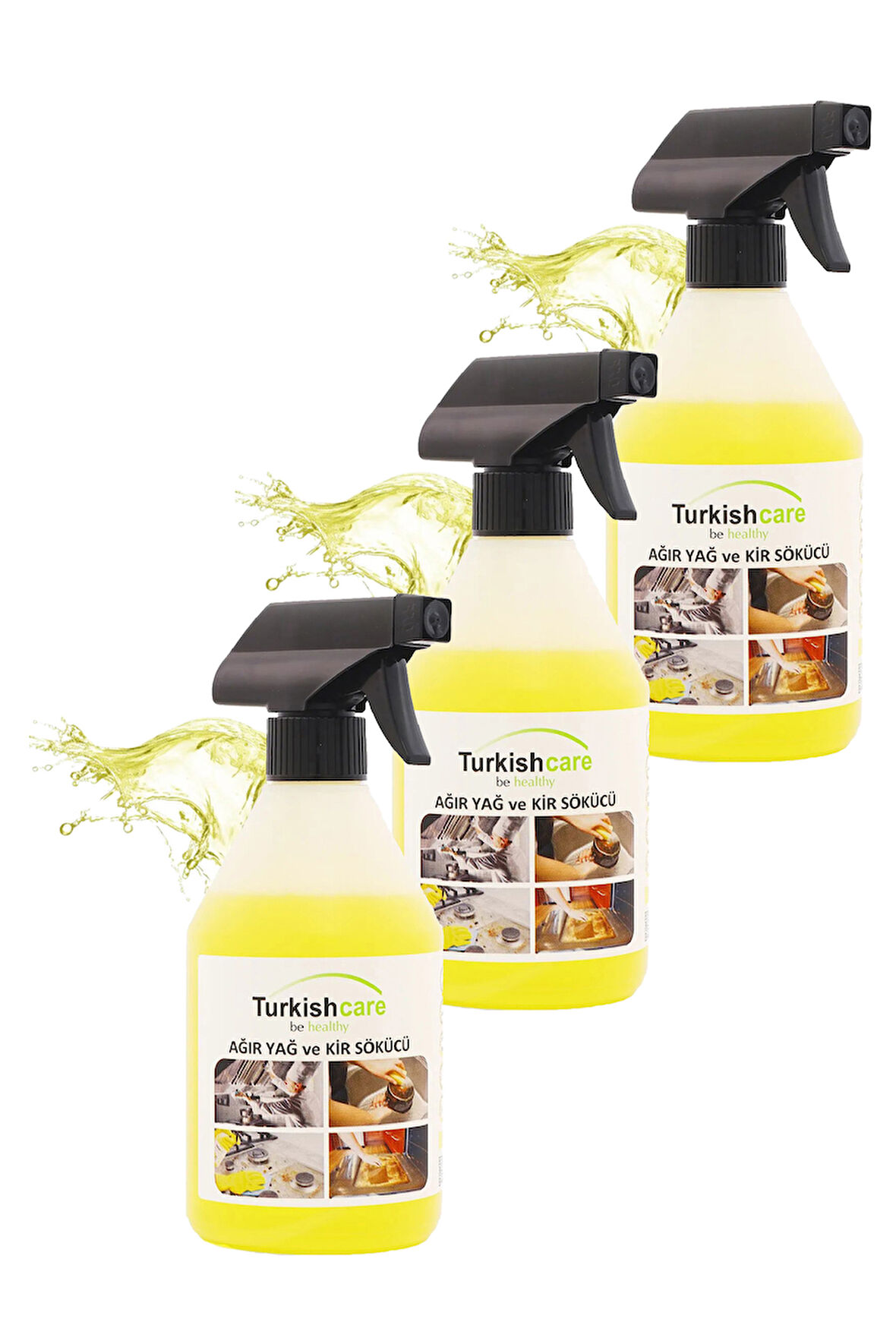 Ağır Kir Yağ Sökücü, Fırın Ve Izgara Temizleyici Sprey 500 Ml. Üçlü Set