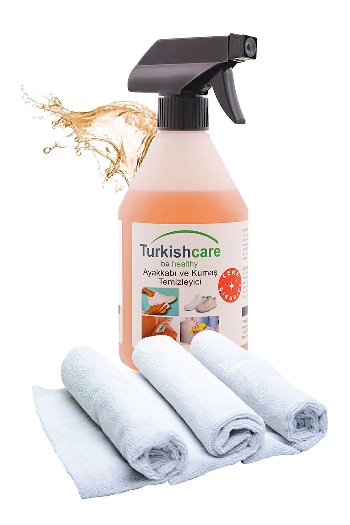 Çok Amaçlı Leke Çıkarıcı Sprey ve 3’lü Ithal Mikrofiber Bez Temizlik Paketi