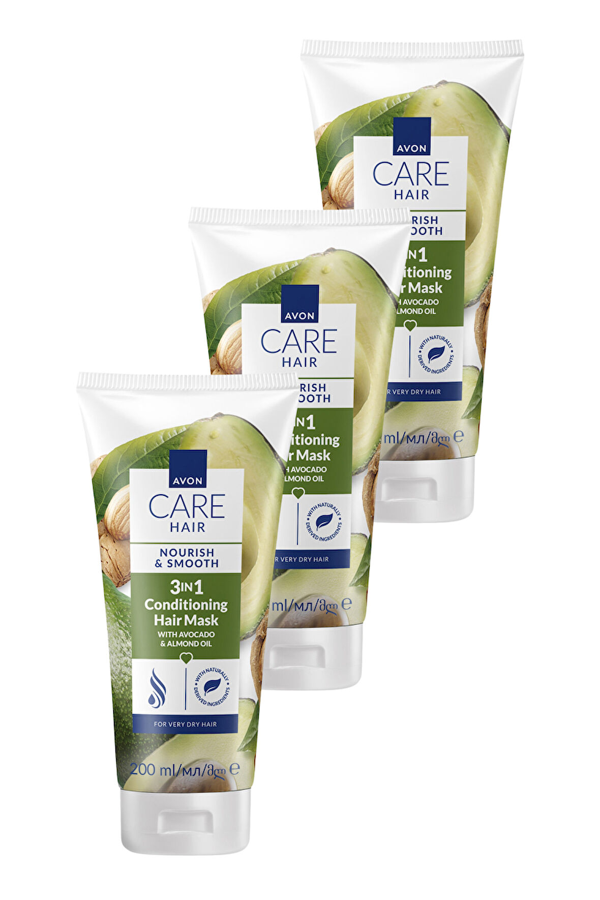 Care Avokado ve Badem Yağı İçeren 3’ü 1 Arada Saç Maskesi 200ml Üçlü Paket