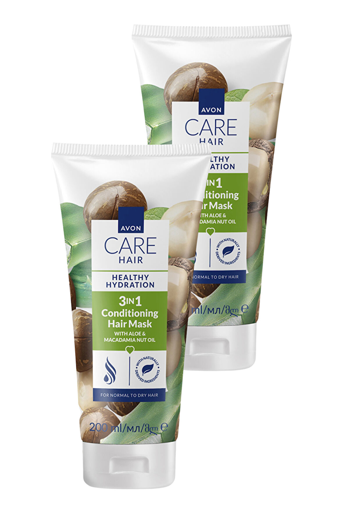 Care Aloe ve Makademya Yağı İçeren 3’ü 1 Arada Saç Maskesi 200ml İkili Paket