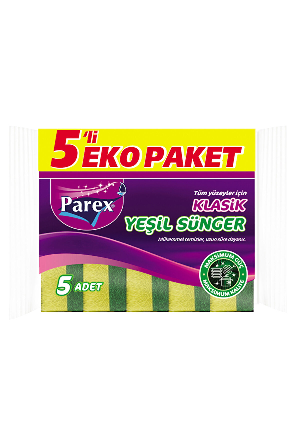 Klasik Yeşil Sünger Düz 5'li 24 Paket 1 Koli