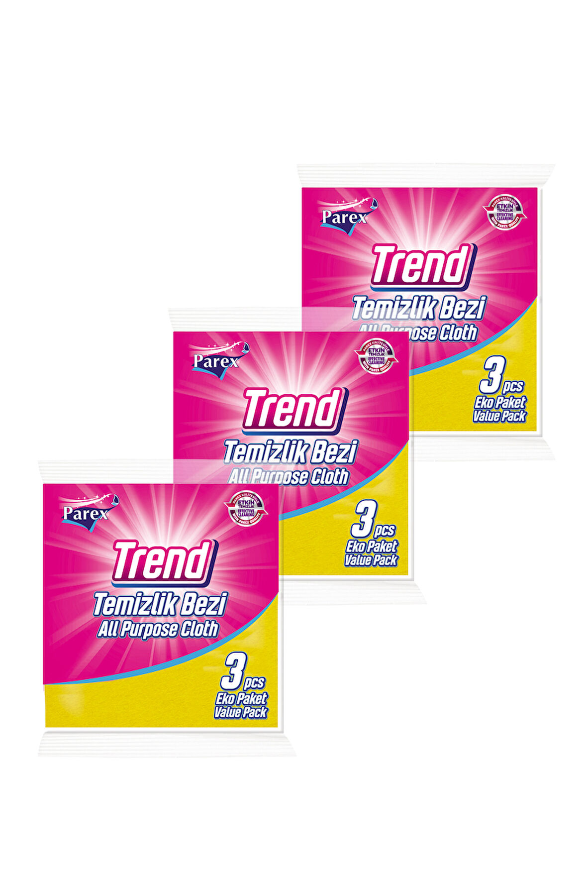 Trend Temizlik Bezi 3'lü Paket Üçlü Set