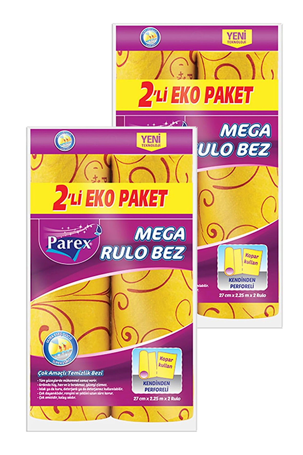 Mega Rulo Temizlik Bezi 2'li Eko Paket  İkili Set
