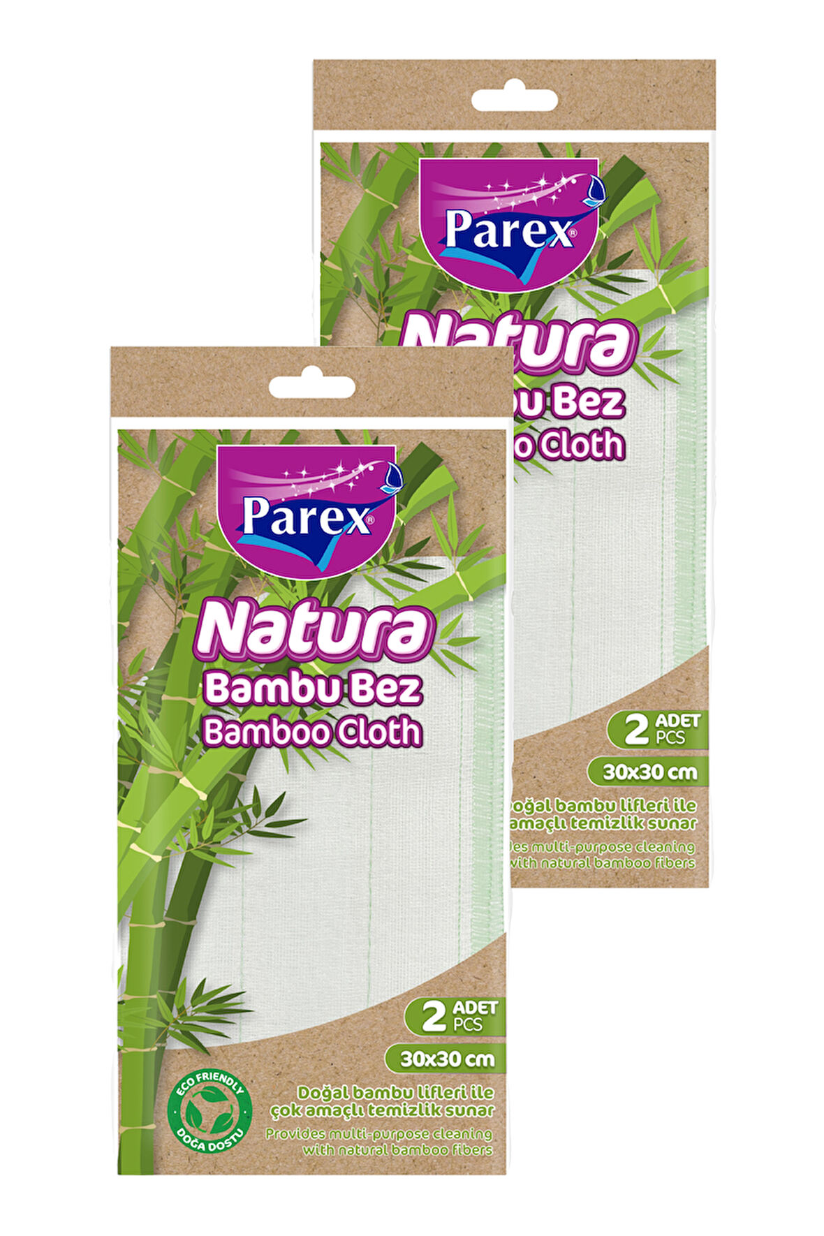 Natura Bambu Bez 2'li Paket 30 x 30 cm İkili Set