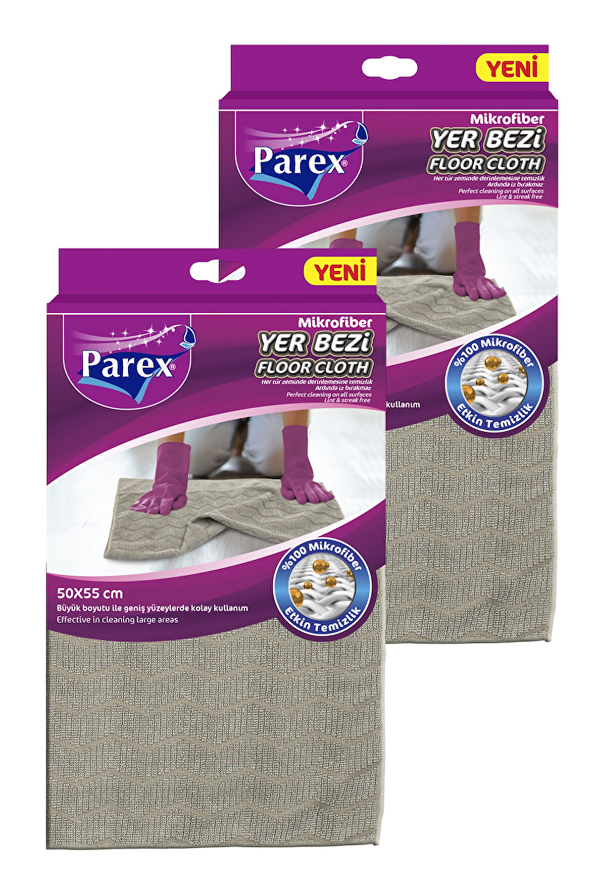 Mikrofiber Yer Bezi 50 x 55 cm İkili Set