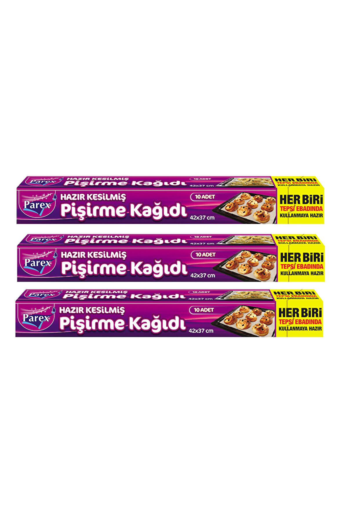 Hazır Kesilmiş Pişirme Kağıdı 10’lu 42 x 37 cm Üçlü Set