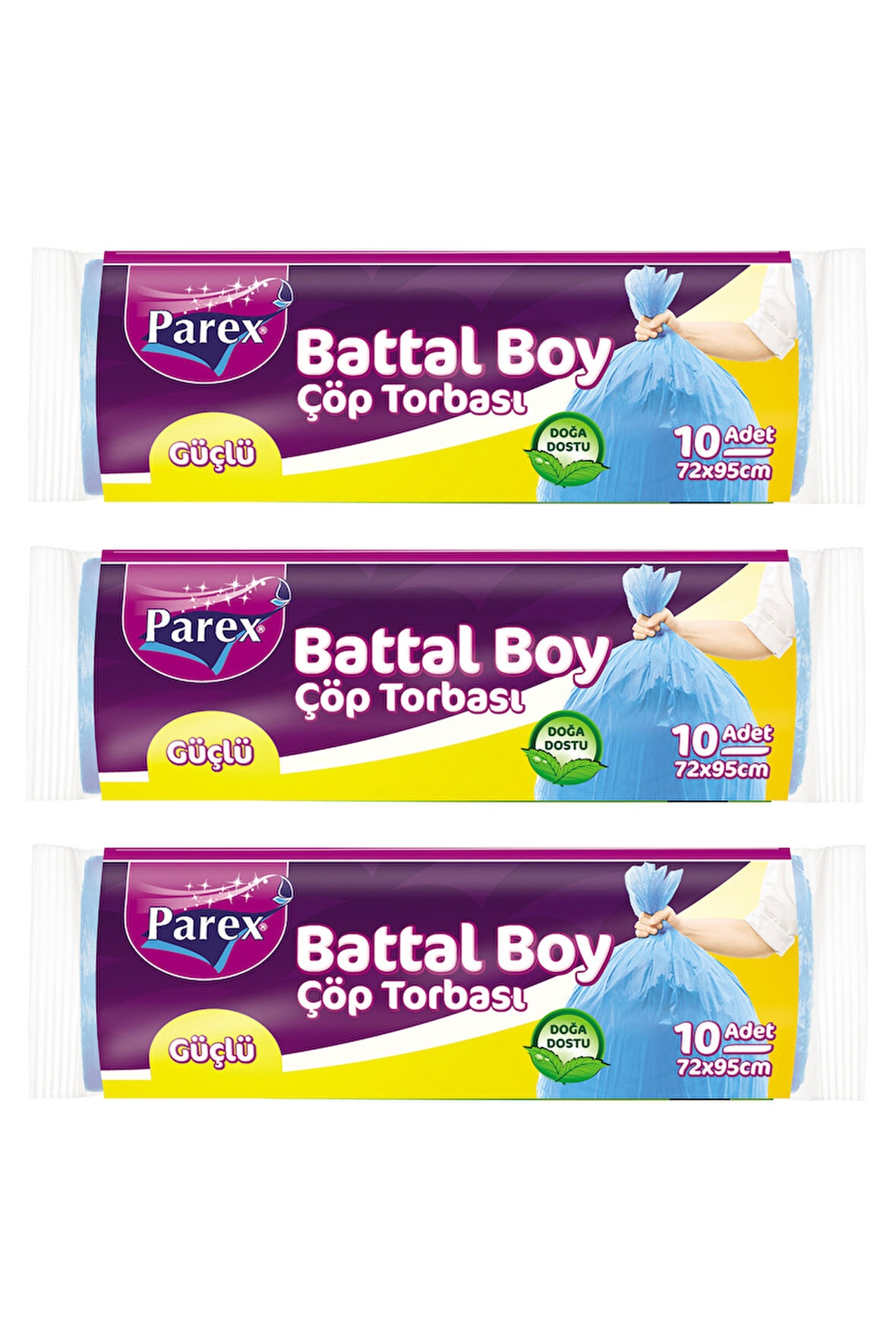 Güçlü Çöp Torbası Battal Boy 10'lu 72 x 95 cm Üçlü Set