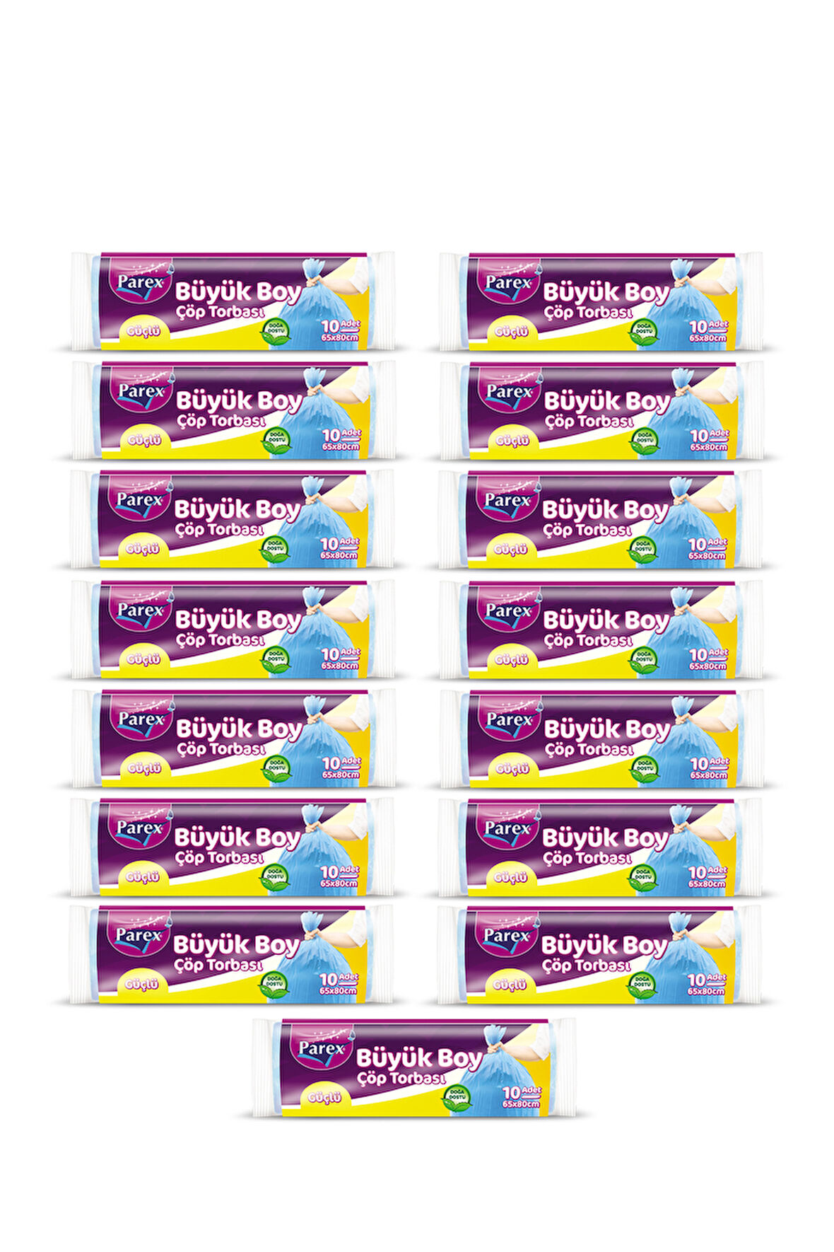 Güçlü Çöp Torbası Büyük Boy 10'lu 65 x 80 cm 15 Paket