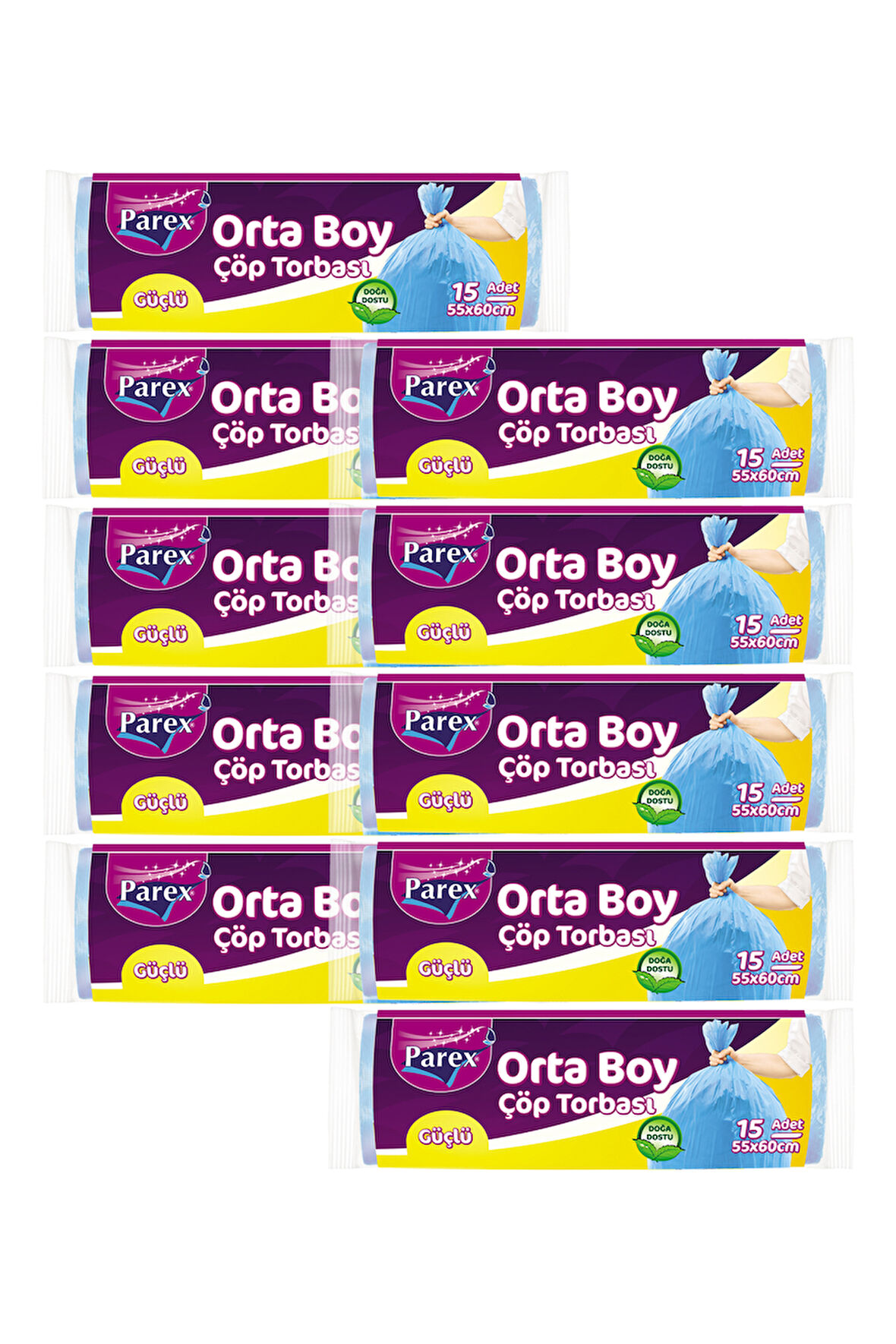 Güçlü Çöp Torbası Orta Boy 15'li 55 x 60 cm 10 Paket
