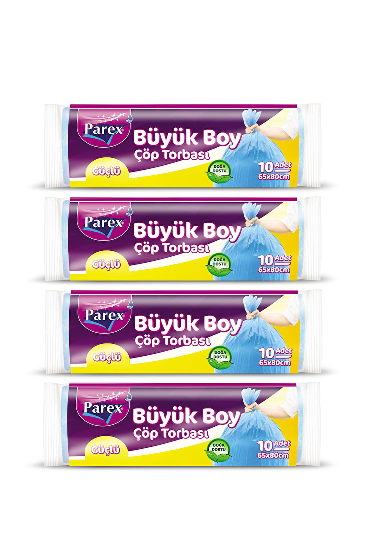 Güçlü Çöp Torbası Büyük Boy 10'lu 65 x 80 cm 4 Paket
