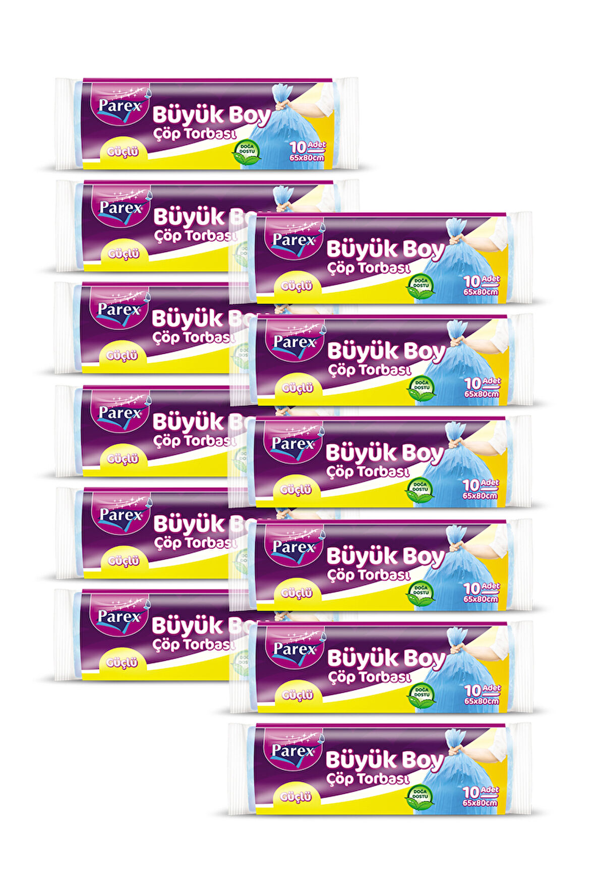 Güçlü Çöp Torbası Büyük Boy 10'lu 65 x 80 cm 12 Paket