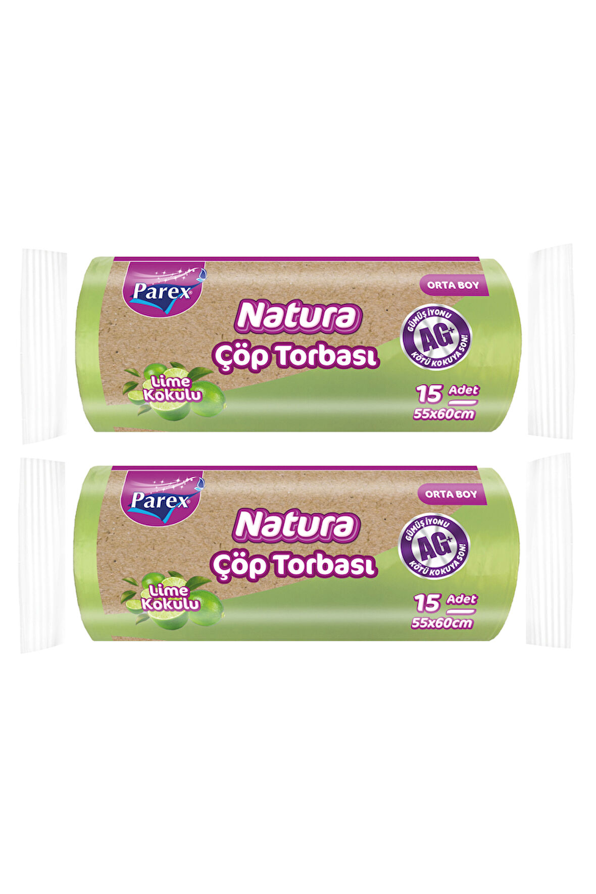 Natura Çöp Torbası Orta Boy 15'li 55 x 60 cm İkili Paket