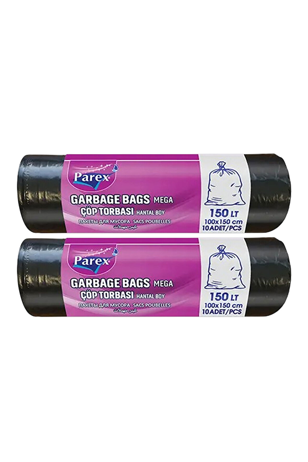 Professional 10'lu Çöp Torbası Hantal Boy 100 x 150 cm İkili Paket