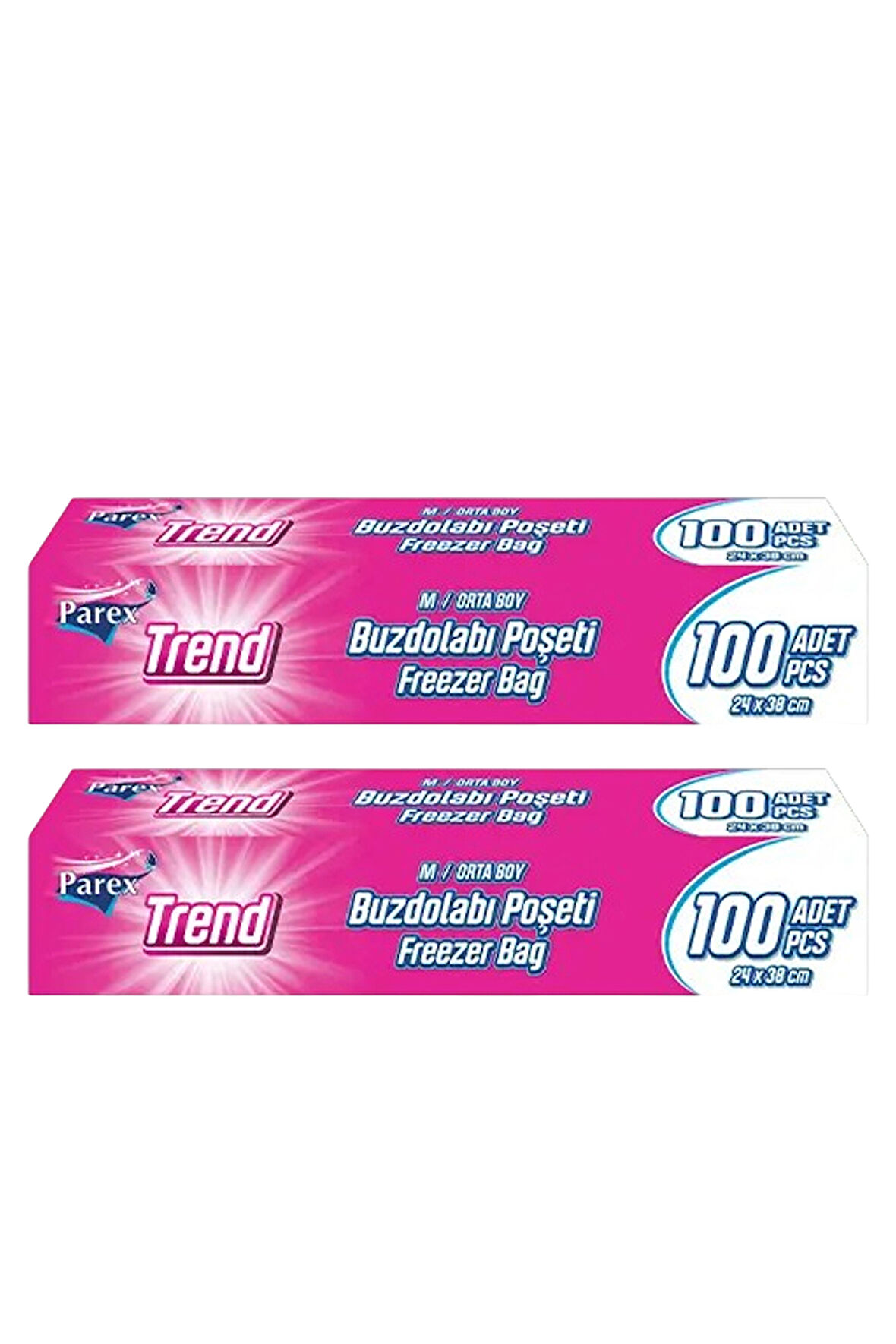 Trend Buzdolabı Poşeti Orta Boy 100’lü 24 x 38 cm İkili Paket