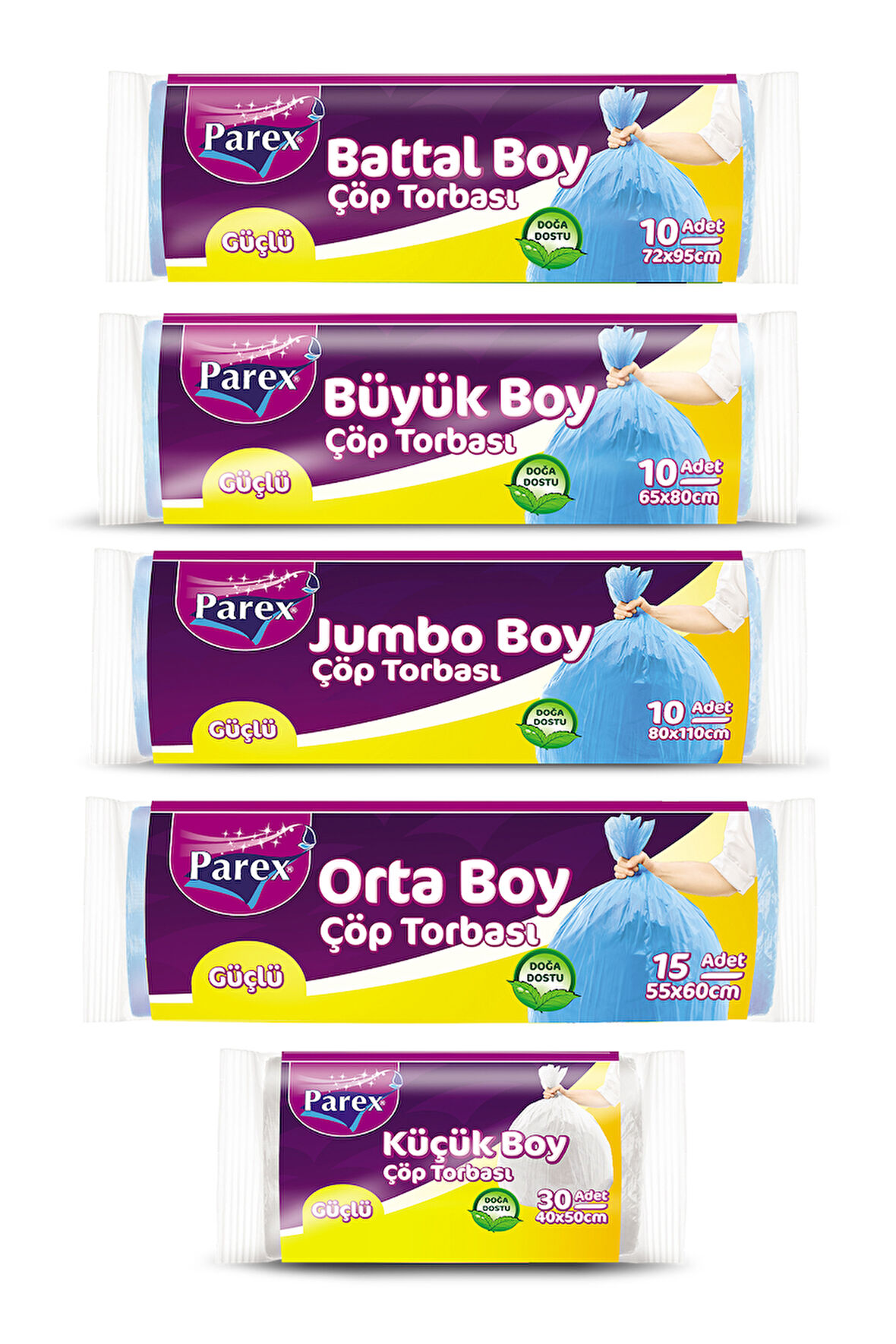 Güçlü Çöp Torbası Karışık Boy Beşli Paket