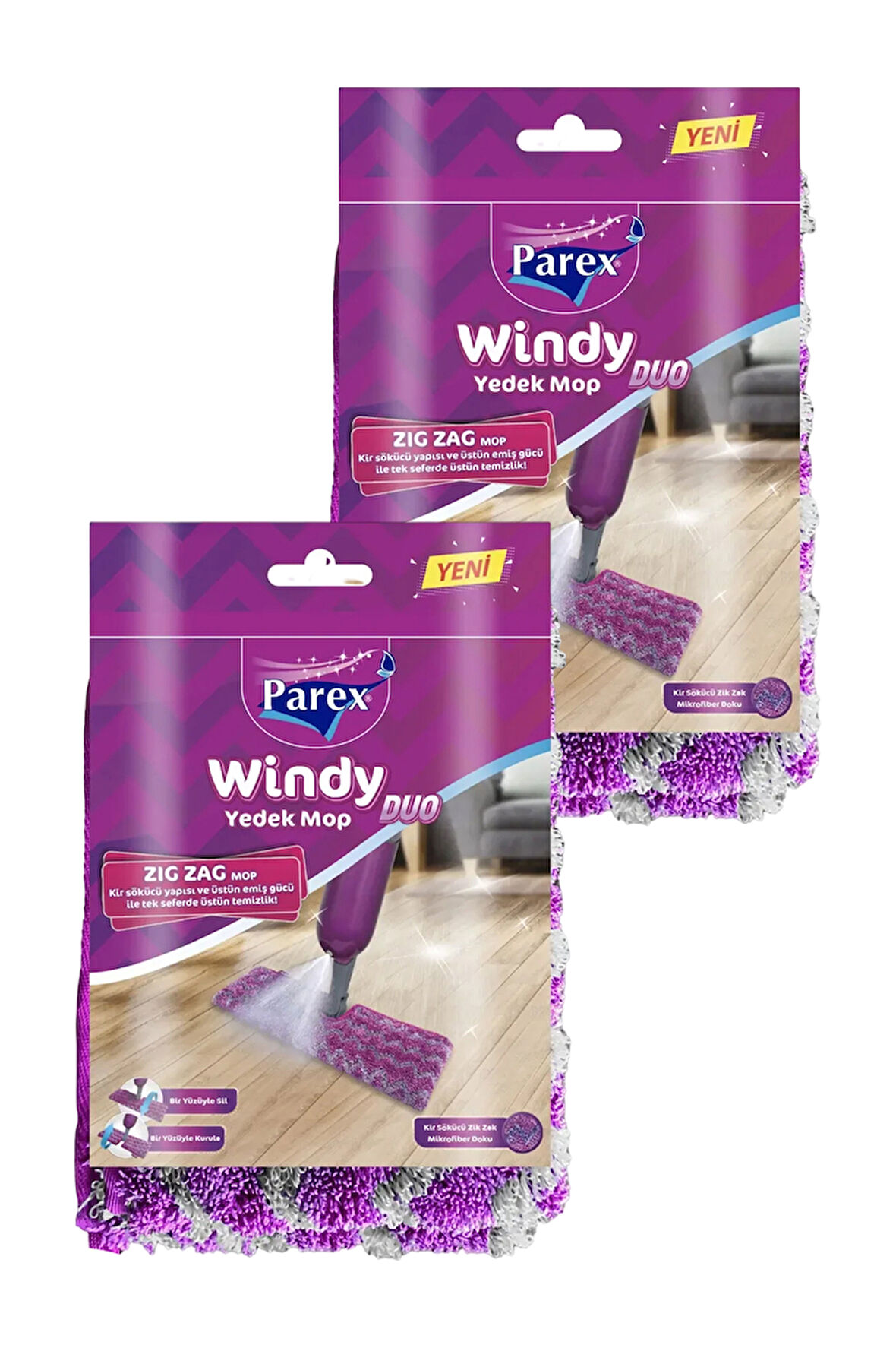 Windy Duo Zigzag Yedek Mop (Sapsız) İkili Paket