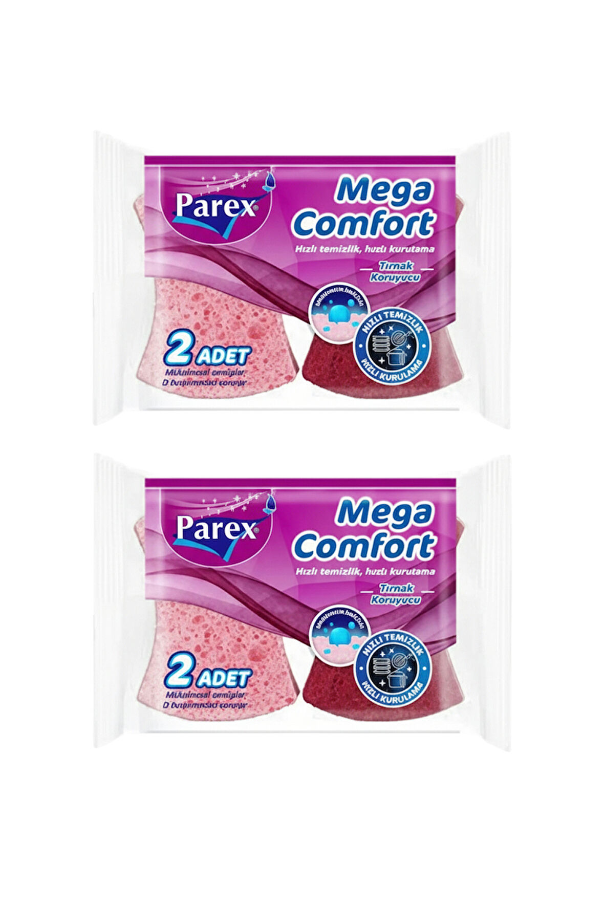 Mega Comfort 2'li Oluklu Sünger İkili Paket