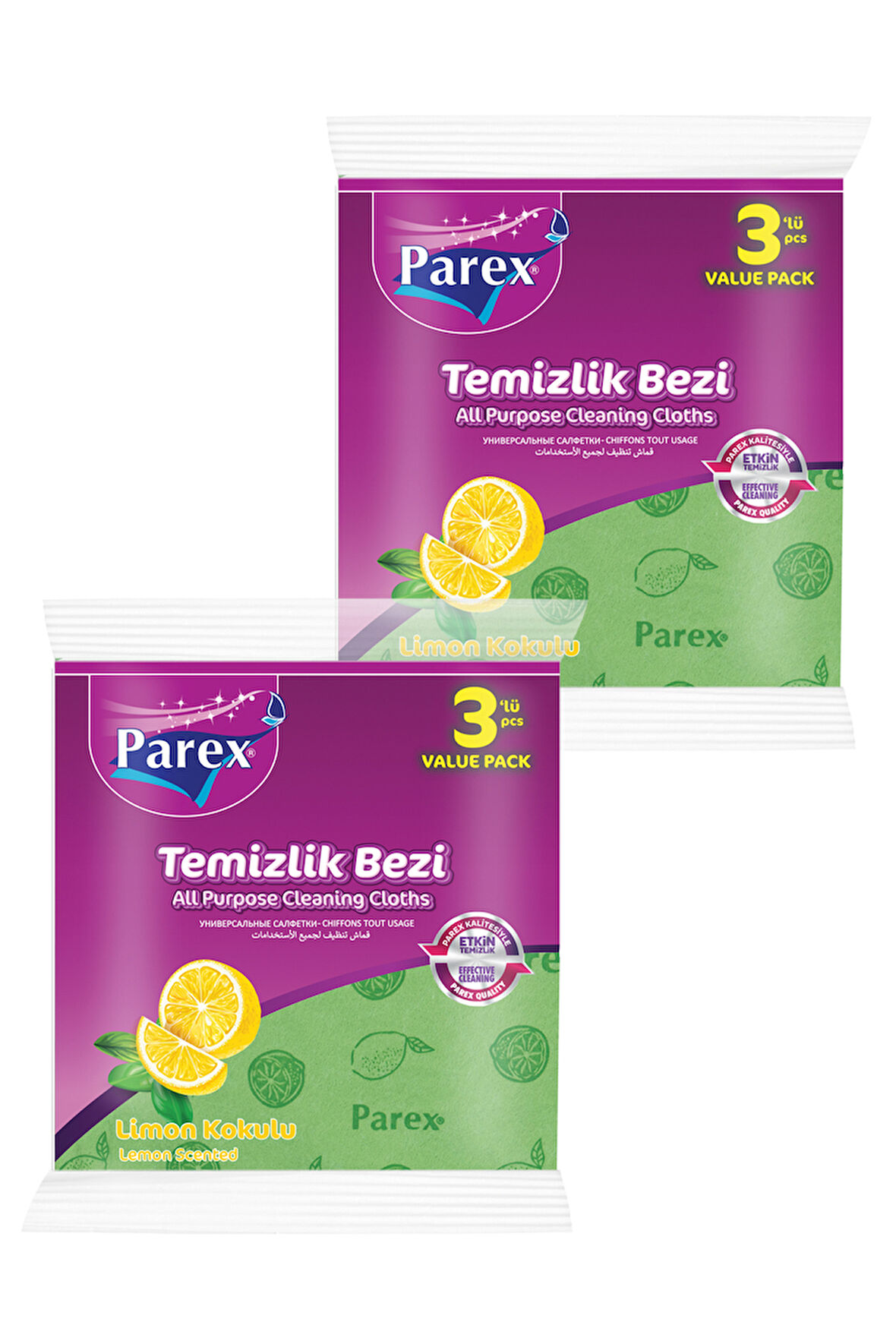 Limon Kokulu 3'lü Temizlik Bezi İkili Paket