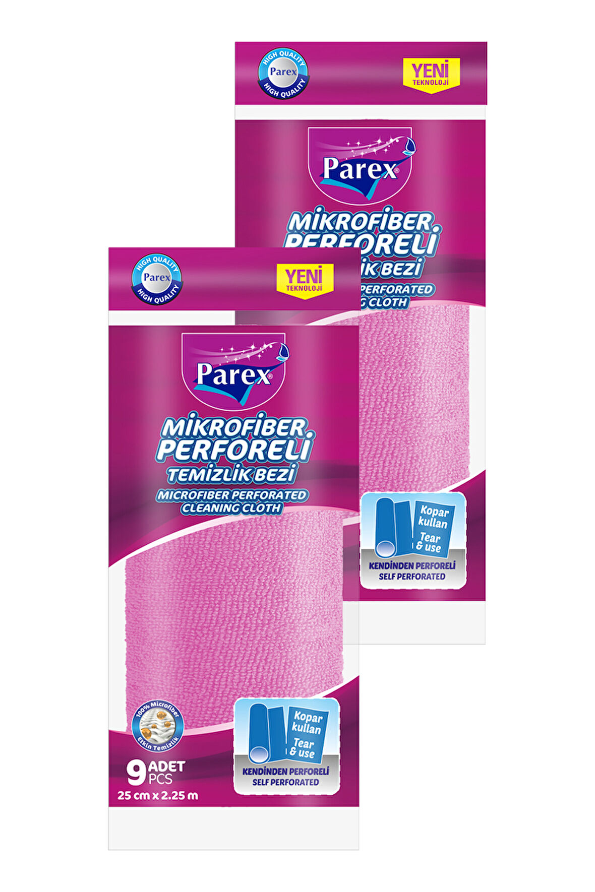 Mikrofiber Perforeli 9’lu Rulo Bez İkili Paket