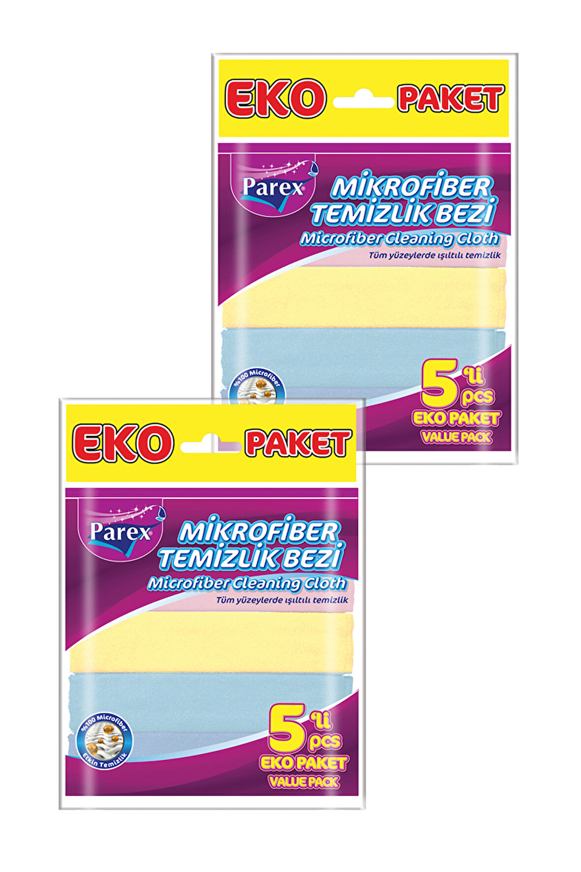 Mikrofiber 5'li Temizlik Bezi İkili Paket