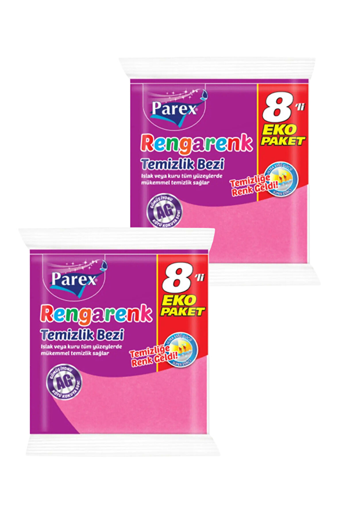 Rengarenk 8'li Temizlik Bezi İkili Paket