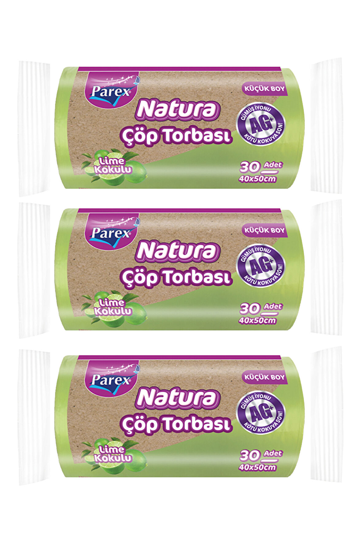 Natura Çöp Torbası Küçük Boy 30'lu 40 x 50 cm Üçlü Paket