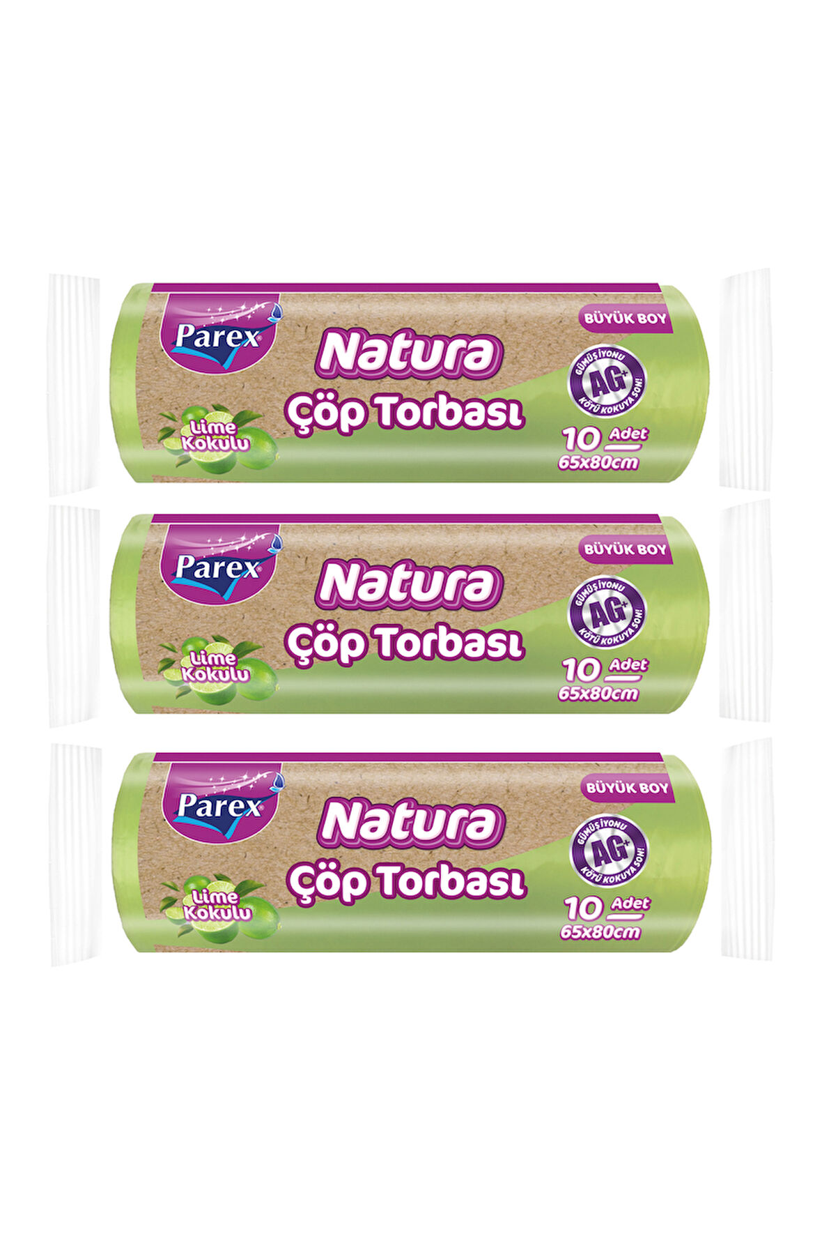 Natura 10'lu Çöp Torbası Büyük Boy 65 x 80 cm Üçlü Paket